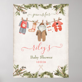 Kerstkleding Baby shower Poster