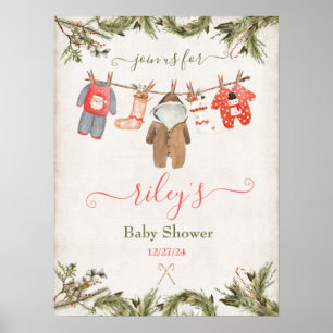 Kerstkleding Baby shower Poster