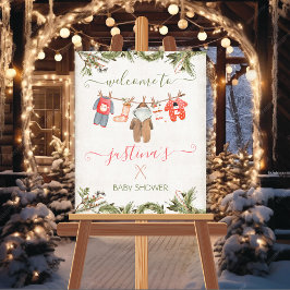 Kerstkleding Baby shower Poster
