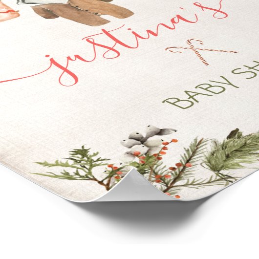 Kerstkleding Baby shower Poster (Hoek)