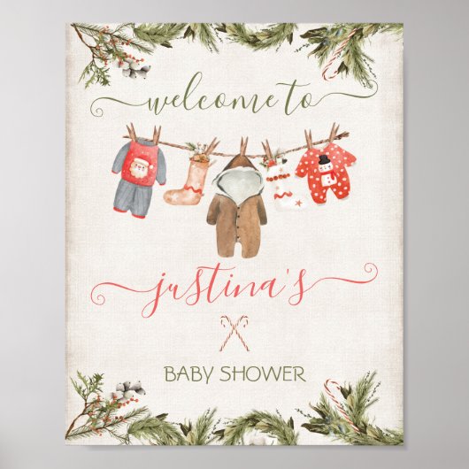 Kerstkleding Baby shower Poster (Voorkant)