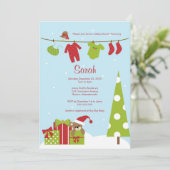 Kerstkleding Baby shower uitnodigen Kaart (Staand voorkant)