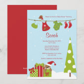 Kerstkleding Babymeisje uitgenodigd Kaart (Voorkant / Achterkant)