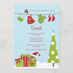 Kerstkleding Babymeisje uitgenodigd Kaart