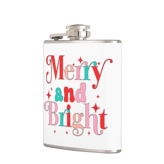 Kerstkleding en heldere, moderne persoonlijke naam heupfles (Links)