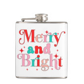 Kerstkleding en heldere, moderne persoonlijke naam heupfles (Voorkant)