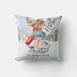 Kerstkleding uit 2022 met cadeaunaam Moderne afbee Kussen