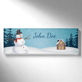 Kerstkleine rechthoekige kerstlabel naambadge