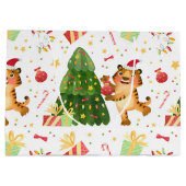 Kerstkleine tijger in de kerstboom - cadeaupatroon groot cadeauzakje (Achterkant)