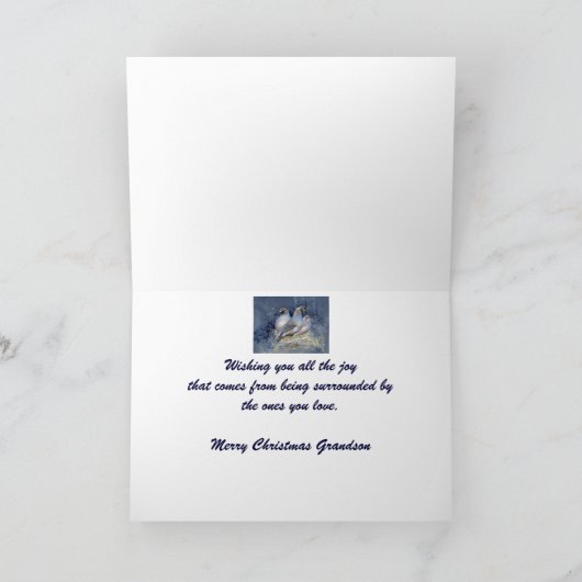 Kerstkleinson California Quail Bird Feestdagen Kaart (Binnen)