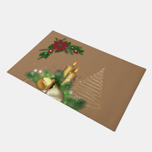 Kerstklep, kerstkaarde deurmat (Schuin)