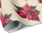kerstklep Poinsettia Cadeaupapier (Rol Hoek)