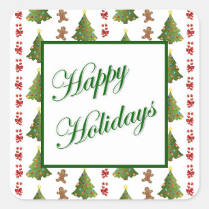 kerstklep vierkante sticker
