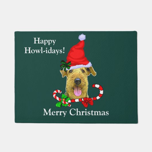 kerstklep voor Airedale Terrier Terrier Deurmat (Voorkant)