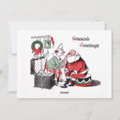 kerstklep voor de kerstman Helpt de kerstman Feestdagenkaart (Achterkant)