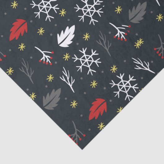 kerstkleppen en -bladeren met zwart tissuepapier (Detail)