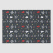 kerstkleppen en -bladeren met zwart tissuepapier (Voorkant)