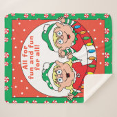 "kerstkleppen"-mandje/medium personaliseren sherpa deken (Voorkant (horizontaal))