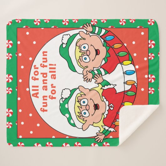 "kerstkleppen"-mandje/medium personaliseren sherpa deken (Voorkant (horizontaal))