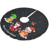 Kerstkleppen op zwart kerstboom rok (Gekanteld)