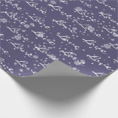 kerstkleptekst in sneeuwvlokken, omslagpapier cadeaupapier (Hoek)