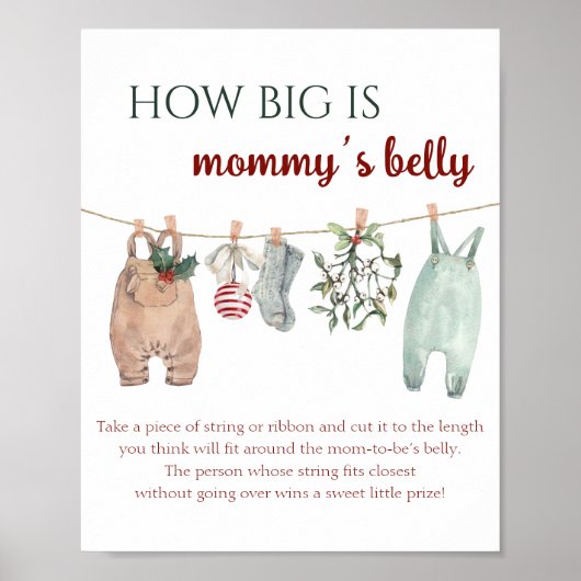 Kerstkleren Hoe Groot Is Mammie's Buik Poster (Voorkant)