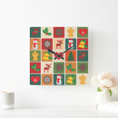 Kerstkleukklok Vierkante Klok (Huis)