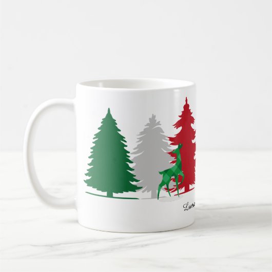 Kerstkleur bomen koffiemok (Links)