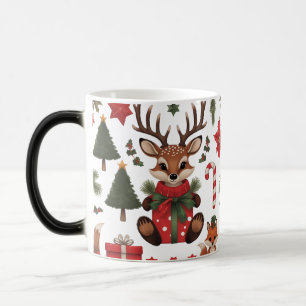 Kerstkleur rendier en vos houtland magische mok