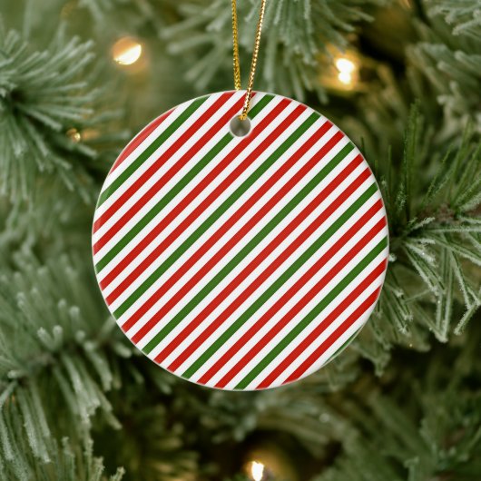 Kerstkleur strepen keramisch ornament (Boom)