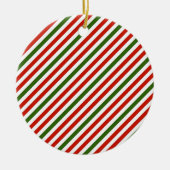 Kerstkleur strepen keramisch ornament (Voorkant)