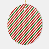 Kerstkleur strepen keramisch ornament (Links)
