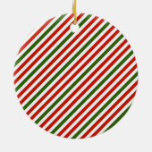 Kerstkleur strepen keramisch ornament (Achterkant)