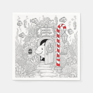 Kerstkleurboek met Haai Servet
