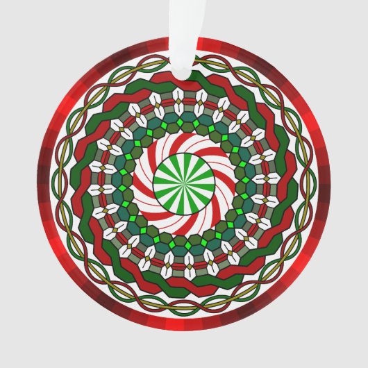 Kerstkleuren Acryl Ornament (voorkant)