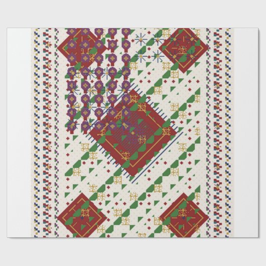 Kerstkleuren cadeaupapier (Vlak)