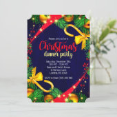 Kerstkleuren Dinner Party Ticket Uitnodigen Kaart (Staand voorkant)