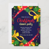 Kerstkleuren Dinner Party Ticket Uitnodigen Kaart (Voorkant)
