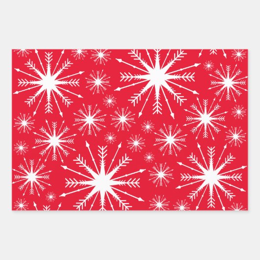 kerstkleuren en Snowflakes Inpakpapier Vel (Voorkant)