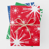 kerstkleuren en Snowflakes Inpakpapier Vel (In situ)