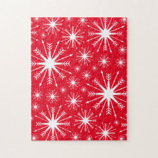 Kerstkleuren en Snowflakes Jigzaag Puzzle Legpuzzel