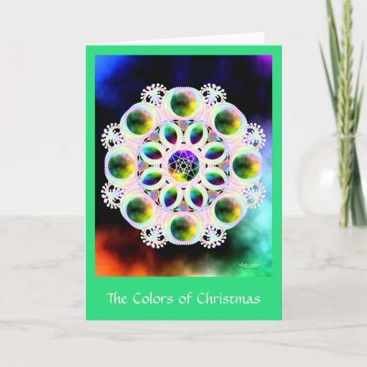 kerstkleuren feestdagen kaart (Voorkant)