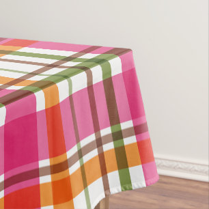 Kerstkleuren geruit tafelkleed