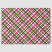 Kerstkleuren geruite roze groen tissuepapier (Voorkant)