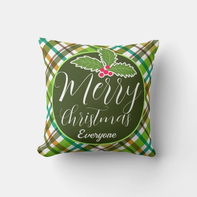 Kerstkleuren gespeeld kussen (Voorkant)