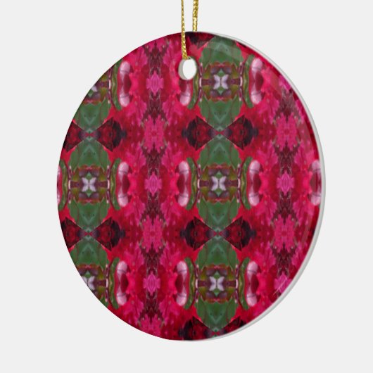 Kerstkleuren Kaleidoscoop Circle Ornament (Links)