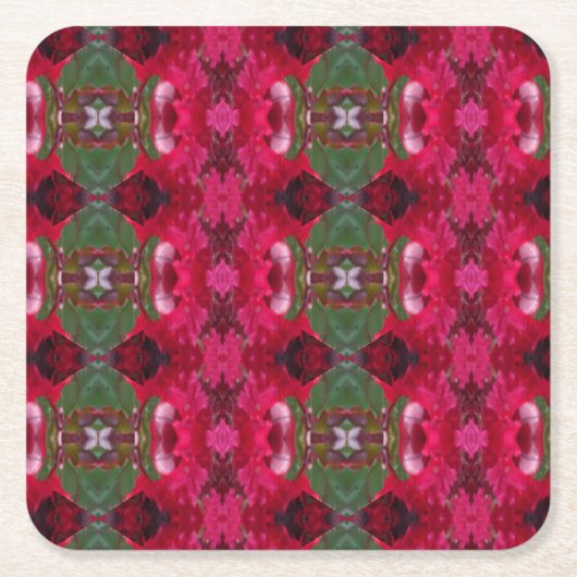 Kerstkleuren Kaleidoscoop Kartonnen Onderzetters (Voorkant)