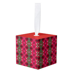 Kerstkleuren Kaleidoscoop Kubusornament Kubus Ornament