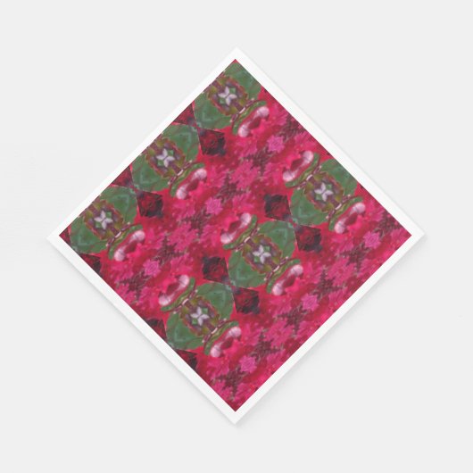 Kerstkleuren Kaleidoscoop Servetten (Hoek)