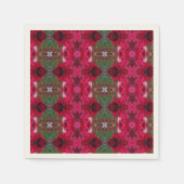 Kerstkleuren Kaleidoscope Ecru Cocktail Napkin Servetten (Voorkant)